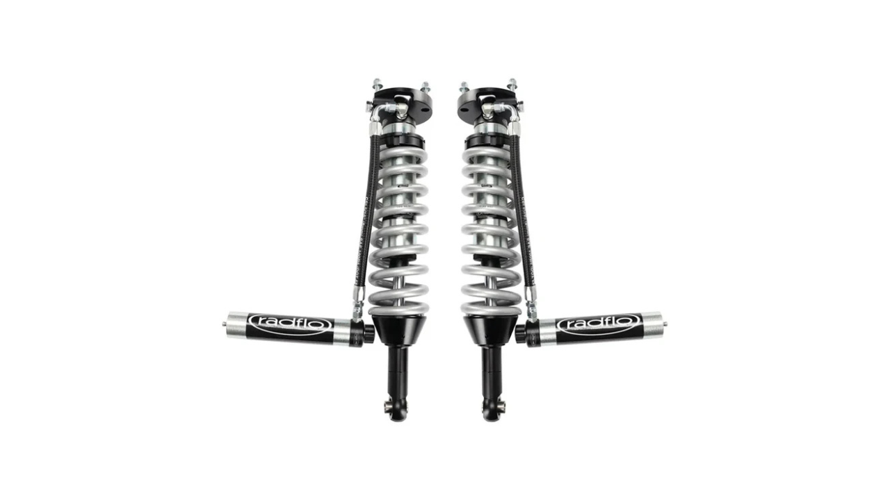 Radflo OE Replacement 2.5 Front Coilover Kit Toyota Tundra 2007-2021 With Remote Reservoir & Compression Adjusters